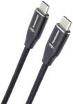 PremiumCord kábel USB-C M/M, 240W 480Mbps fekete pamutfonat, 0, 5m (ku31cv05)