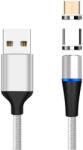 PremiumCord mágneses micro USB és USB-C töltő- és adatkábel, 1m, ezüst (ku2m1fgi)