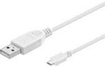 PremiumCord kábel micro USB 2.0, A-B 5m, fehér (ku2m5fw)