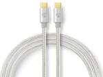 Nedis CCTB60800AL20 - USB 2.0 kábel | USB-C Plug | USB-C Plug | 480 Mbps | 2, 00 m | Ezüst | Nedis CCTB60800AL20 - USB 2.0 kábel | USB-C Plug | USB-C Plug | 480 Mbps | 2, 00 m | Silver (CCTB60800AL20)