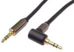 PremiumCord HQ árnyékolt kábel sztereó jack 3, 5 mm - jack 3, 5 mm 90°-ban hajlított, 5m (kjqmm5-90)