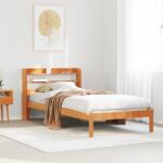 vidaXL viaszbarna tömör fenyőfa ágykeret fejtámlával 90 x 200 cm (3306556)