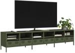 vidaXL olívazöld hidegen hengerelt acél TV-szekrény 202x39x43, 5 cm (3307159)