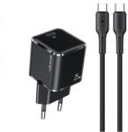 USAMS YJXLOGTC01 Usams YXLOGTC01 PD hálózati gyorstöltő adapter 25W, 120cm-es Type-C - Type-C kábellel (1380748) (YJXLOGTC01)