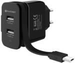 Platinet PLCURMC fali töltő Micro-USB kábellel fekete (PLCURMC)