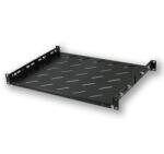 Techson tálca, 1U magas, perforált, 500 mm mély, elöl-hátul rögzíthető, rackszekrénybe (racktalca2_500)