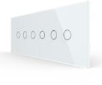 LIVOLO Intrerupator Dublu + Dublu + Dublu cu Touch LIVOLO cu Rama Din Sticla, Standard Italian, 6M