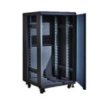 Techson 600 x 800 mély 18U magas, álló 19"-os rackszekrény, üvegajtó, fekete (rack_tc_60x80x18á)