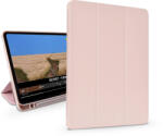 DEVIA Apple iPad 10.2 (2019/2020/2021) tablet tok (Smart Case) on/off funkcióval, Apple Pencil tartóval, mágneses töltővel - Devia Leather Case With Pencil Slot -pink - mobilehome