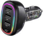 USAMS Cc170 C34 Mini (usb - Type-c) Szivargyújtós (autós) Gyorstöltővég 48w Fekete