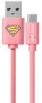 MH Protect USB kábel DC - Superman 002 USB - MicroUSB adatkábel 1m pink
