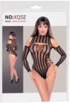 NO: XQSE - hosszú ujjú necc body - fekete (S-L) (26429801101)