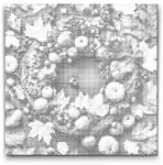  PontPöttyöző - Őszi koszorú Méret: 50x50cm, Keretezés: Kerek keret, Szín: Piros