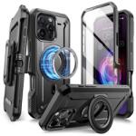 SUPCASE UNICORN BEETLE PRO MAGSAFE műanyag telefonvédő (erős ütésállóság, kitámasztó) FEKETE Apple iPhone 16 Pro (GP-164785)