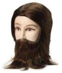 Brave Head szakállas férfi babafej humán hajjal, 20 cm - hajvarazs