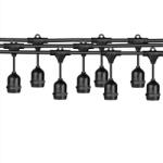 Hongda Lightning Cablu ghirlanda luminoasa de exterior 10 dulii, 10 M, 220 V interconectabil, cablu negru (HL-CG-10M)