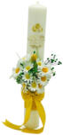 Eventissimi® Lumanare Nunta Botez EVENTISSIMI -Margarete si plante naturale uscate, 40 cm, Multicolor (LN-040)