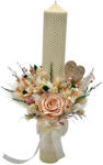 Eventissimi® Lumanare pentru cununie botez, 40 cm, cu flori criogenate si plante uscate (personalizabila cromatic si cu text) (LN-043)