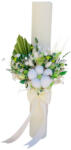 Eventissimi® Lumanare pentru cununie botez, 40 cm, cu flori criogenate, plante naturale uscate si floare de bumbac(personalizabila cromatic si cu text) (LN-039)