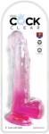 Pipedream - King Cock Clear Dildo, Pipedream King Cock Clear, 23cm, roz Dildo