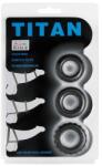 LyBaile Inel penian, Debra, 3 in 1, silicon, negru Inel pentru penis