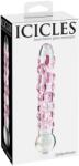Pipedream - Icicles Dildo din sticla, Pipedream Icicles, model No. 7, transparent/roz Dildo