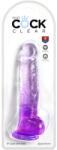 Pipedream - King Cock Clear Dildo, Pipedream King Cock Clear, cu bile, mov Dildo