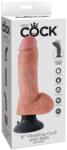 Pipedream - King Cock Vibratoare realistice, Pipedream King Cock, 8 inch, Vibrator cu bilute, bej Vibrator