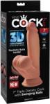 Pipedream - King Cock Elite Dildo triplu densitate, Pipedream King Cock Elite, 18cm, crem Dildo