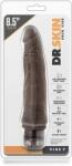 Blush Novelties Vibrator realist, Blush, Dr. Skin Cock, ciocolatiu, 18 cm Vibrator