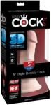 Pipedream - King Cock Elite Dildo, Pipedream, 5 inch, tripla densitate, crem Dildo