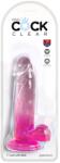 Pipedream - King Cock Clear Dildo, Pipedream, King Cock Clear, 18 cm, cu ventuza, roz Dildo