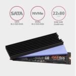 AXAGON SSD hűtő Axagon M. 2 2280 NVMe, M. 2 SATA 6mm hűtőborda fekete (CLR-M2L6)