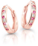 Cutie Jewellery Cercei rotunzi fermecători din aur roz C3342-80-X-4 fucsia