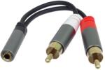 PremiumCord Cablu PremiumCord Mufă HQ 3.5mm Mamă - 2x CINCH Mascul 15cm (kjqqr-02)
