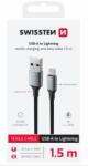 SWISSTEN Cablu De Date Textile Ii Usb / Lightning 1, 5 M Negru (71523309)