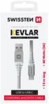 SWISSTEN Cablu De Date Elvetian Kevlar Usb / Usb-c 1, 5 M Alb (71541011)