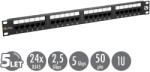 SOLARIX Panou de patch-uri Solarix 19" 24 x RJ45 CAT5E UTP 150 MHz negru 1U SX24-5E-UTP-BK (24000240)