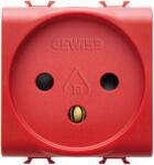 Gewiss PRIZA STANDARD ISRAELIANA - PRIZA 250V c. a. - PENTRU LINII DEDICATE - 2P+16A - 2 MODULE - ROȘU - ANTIBACTERIAN - CHORUSMART (GW10291AB)