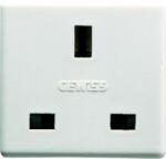 Gewiss BRITISH STANDARD Priza 250V ac - 2P+E 13A - 2 MODULES - SYSTEM WHITE (GW20208)