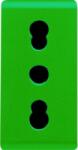 Gewiss ITALIAN STANDARD Priza 250V ac - FOR DEDICATED LINES - 2P+E 16A DUAL AMPERAGE - P17-11 - 1 MODULE - GREEN - SYSTEM (GW20281)