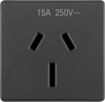 Gewiss AUSTRALIAN STANDARD Priza 250V ac - 2P+E 15A - FLAT PLUG - 2 MODULES - SYSTEM BLACK (GW21356)