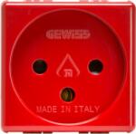 Gewiss ISRAELI STANDARD Priza 250V ac - FOR DEDICATED LINES - 2P+E 16A - 2 MODULES - RED - SYSTEM (GW20298)