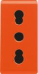 Gewiss ITALIAN STANDARD Priza 250V ac - FOR DEDICATED LINES - 2P+E 16A DUAL AMPERAGE - P17-11 - 1 MODULE - ORANGE - SYSTEM (GW20286)