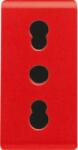 Gewiss ITALIAN STANDARD Priza 250V ac - FOR DEDICATED LINES - 2P+E 16A DUAL AMPERAGE - P11-P17 - 1 MODULE - RED - SYSTEM (GW20295)