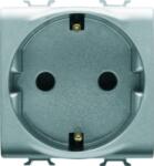 Gewiss GERMAN STANDARD Priza 250V ac - QUICK WIRING TERMINALS - 2P+E 16A - 2 MODULES - TITANIUM - CHORUS (GW14241F)