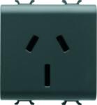 Gewiss AUSTRALIAN STANDARD Priza 250V ac - 2P+E 15A - 2 MODULES - BLACK - CHORUS (GW12307)
