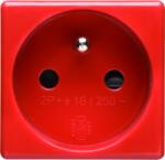 Gewiss FRENCH STANDARD Priza 250V ac - FOR DEDICATED LINES - 2P+E 16A - 2 MODULES - RED - SYSTEM (GW20312)