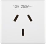 Gewiss AUSTRALIAN STANDARD Priza 250V ac - 2P+E 10A - FLAT PLUG - 2 MODULES - SYSTEM WHITE (GW20357)