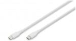 ASSMANN USB-C szilikon töltőkábel, USB-C - USB-C 1m, USB 2.0, 60W, fehér (AK-300341-010-W)
